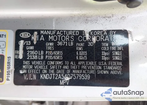 2013 Kia Soul from USA, damaged, VIN KNDJT2A54D7579539